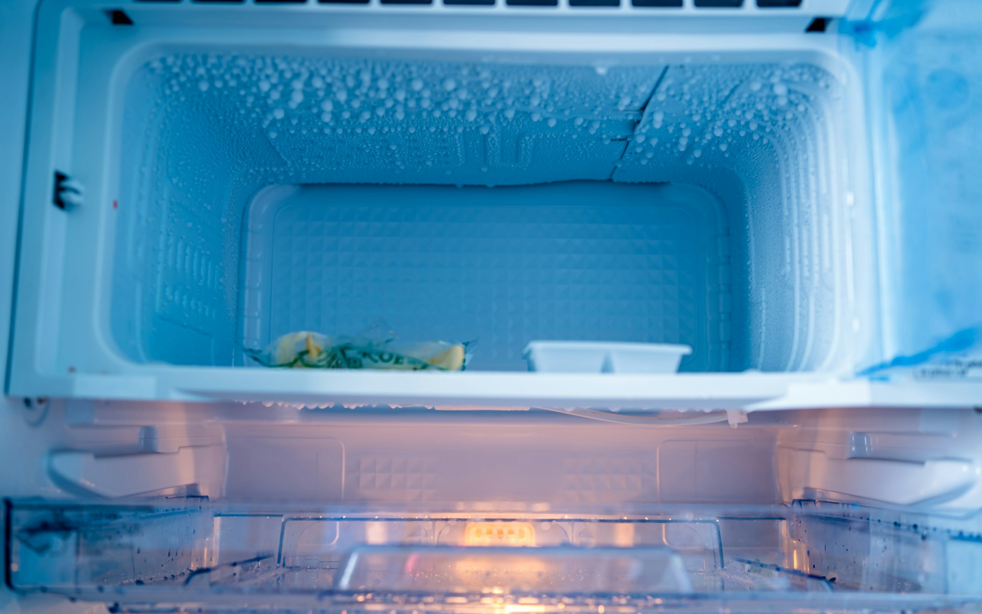 Cold freezer inside during summer season